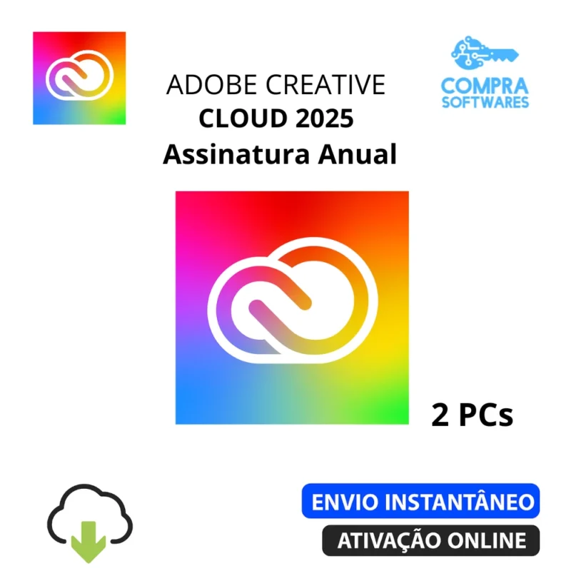 Adobe Creative Cloud 2025 todos Apps para Windows e MacOS - Assinatura Anual