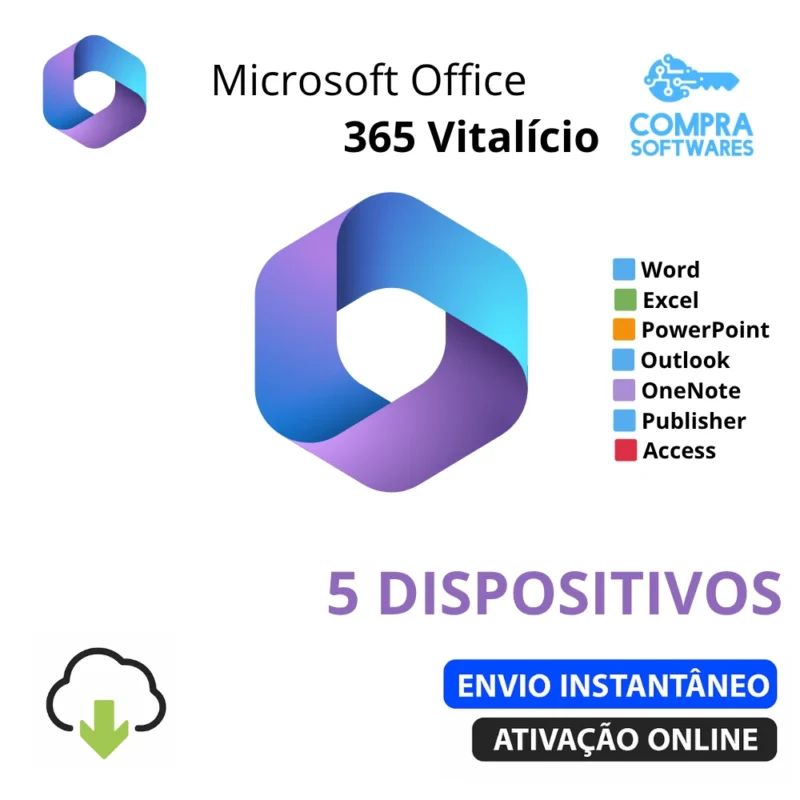 Office 365 Pro Plus Vitalício 5 Dispositivos